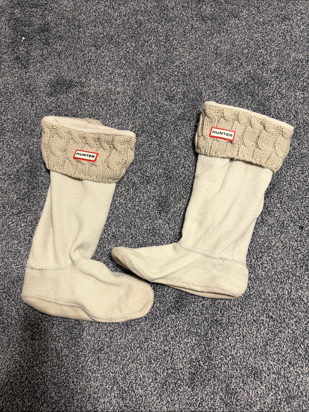 Hunter Cream Boot Socks - Cable Knit Cuff